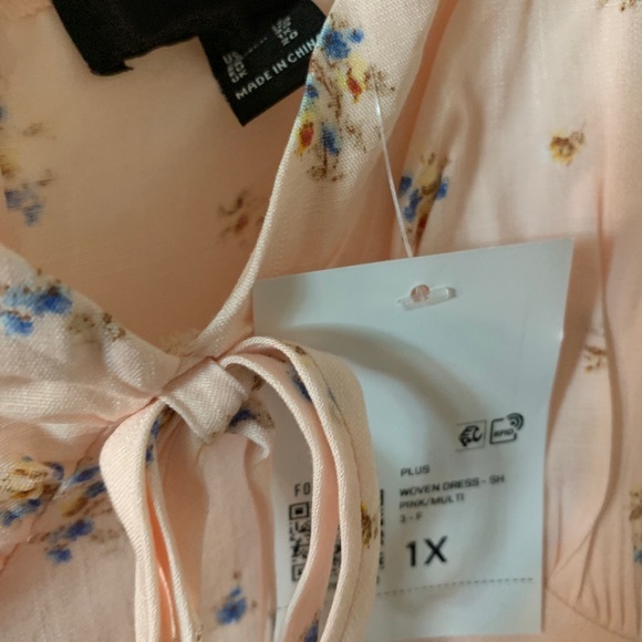 Forever 21 Plus 1X Pink Floral MIDI Cami Dress - Picture 4 of 7